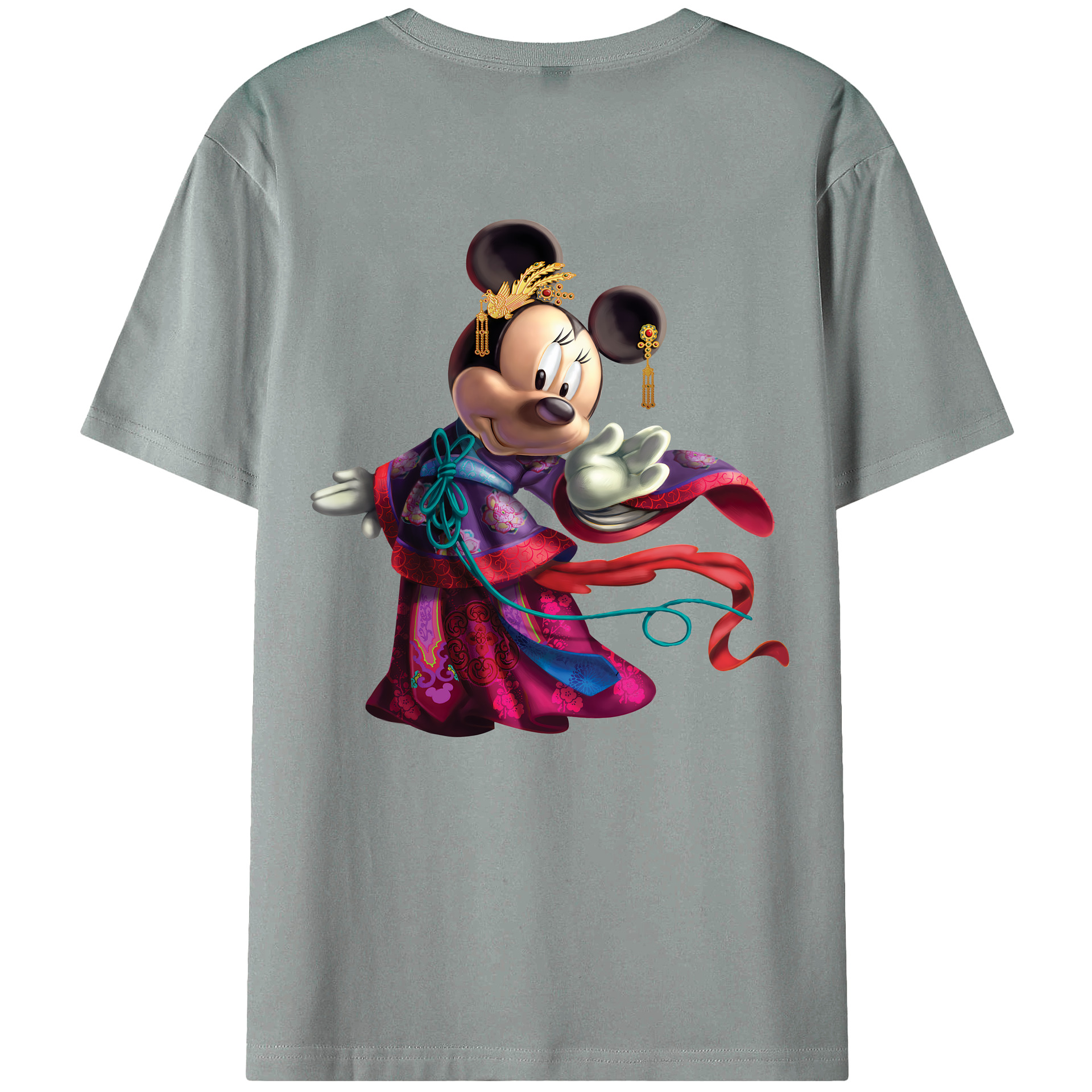 （画像用） ミッキーマウス Mickey Mouse 綿100％ メンズ半袖Tシャツ（バックプリント） 通気性